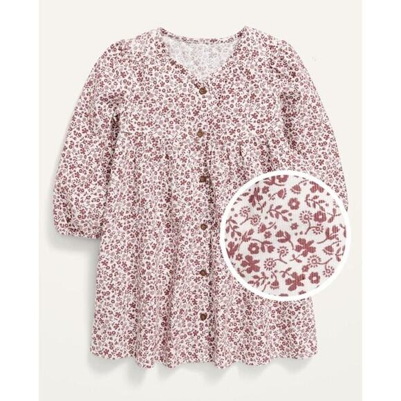 OLD NAVY Long-Sleeve Button-Front Corduroy Swing Dress for Toddler Girls 4T - Picture 1 of 8
